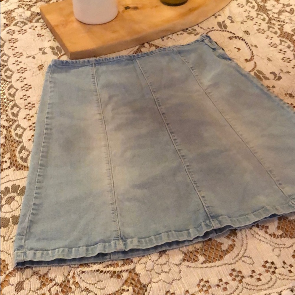 Denim midi flared skirt